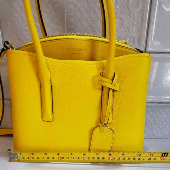 NWOT Kate Spade Eclectic Yellow Grain Leather Pxrua540 Margaux Mini Satchel - Picture 7 of 10